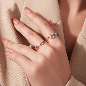 Starfish Opal Marine Wavy Stacking Open Ring