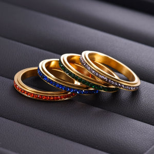 Dainty Eternity CZ Anxiety Fidget Spinner Ring