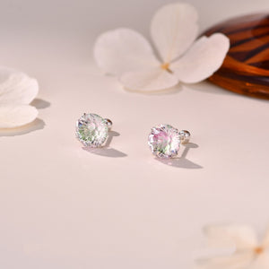 Multicolor Firework Cut CZ Stud Earrings