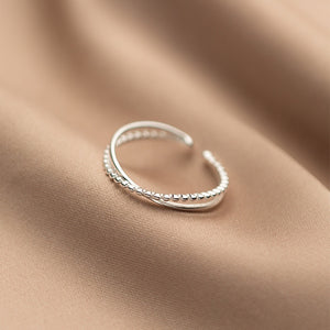 Minimalist Dual Row Layer Bead Stacking Ring
