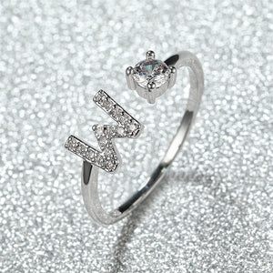 Initial Letter Adjustable Stacking Ring