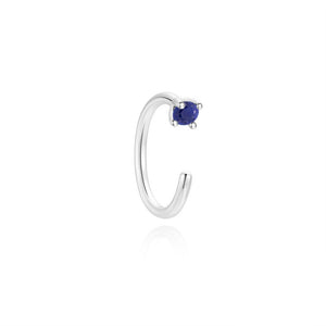 Minimalist Mini Gemstone Open Hoop Earrings