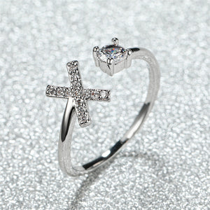 Initial Letter Adjustable Stacking Ring