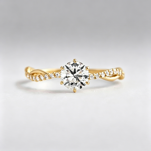Solitaire Infinity Twist Pave Stacking Band Ring