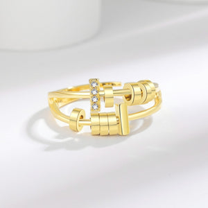Layered Anxiety Fidget Spinner Statement Ring