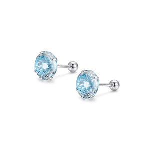 Multicolor Firework Cut CZ Stud Earrings