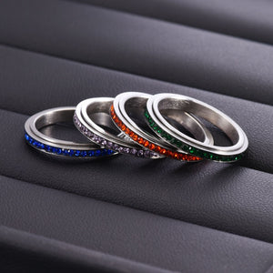 Dainty Eternity CZ Anxiety Fidget Spinner Ring
