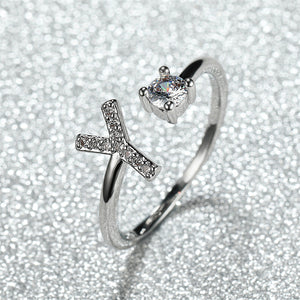 Initial Letter Adjustable Stacking Ring