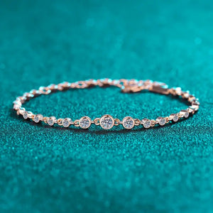 Moissanite Bezel Setting Stacking Bracelet