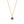 Blue Square CZ Floral Frame Charm Necklace