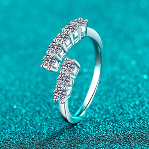 Eight-Stone Moissanite Bypass Open Ring