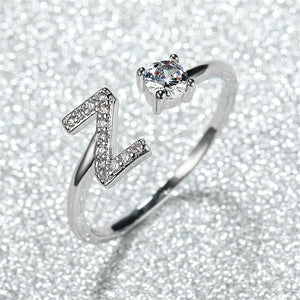 Initial Letter Adjustable Stacking Ring