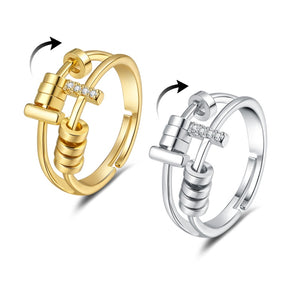 Layered Anxiety Fidget Spinner Statement Ring