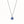 Blue Square CZ Floral Frame Charm Necklace