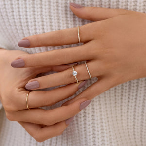 Solitaire Infinity Twist Pave Stacking Band Ring