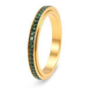 Dainty Eternity CZ Anxiety Fidget Spinner Ring