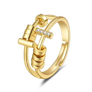 Layered Anxiety Fidget Spinner Statement Ring