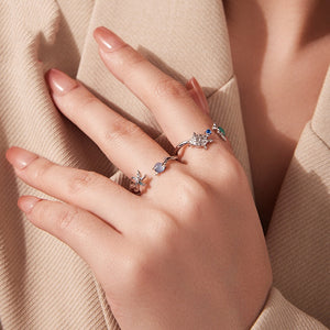 Sea Turtle Enamel Marine Stacking Open Ring