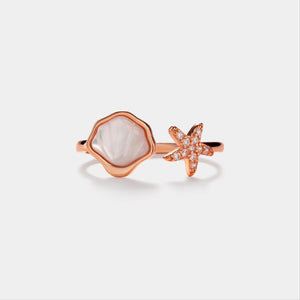 Mother of Pearl Seashell Starfish Ring