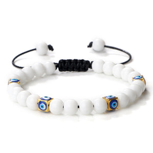 Evil Eye Ceramic Malachite Rope Bracelet