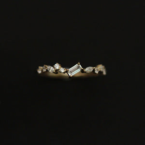Mixed CZ Cluster Wave Stackable Band Ring