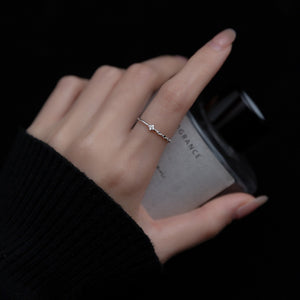 Sparkling Asymmetric Textured Stacking Ring