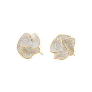 Minimalist Camellia Flower Stud Earrings