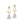 Elegant Dual Pear CZ Swirl Drop Stud Earrings