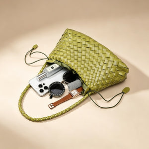 Artisanal Weave Leather Shoulder Handbag