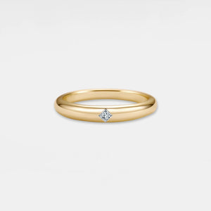 Anello fede nuziale solitario in moissanite