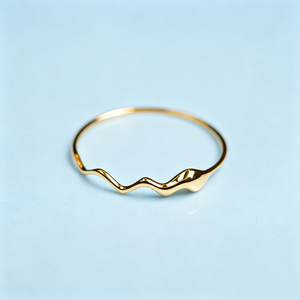 Minimalist Wavy Ripple Stack Thin Band Ring