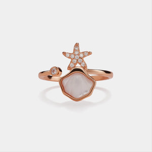 Mother of Pearl Seashell Starfish Ring