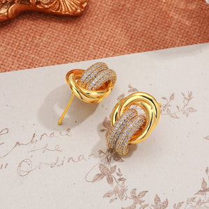 Chunky Intertwined Pave CZ Hoop Earrings