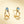 Blue Stone Textured Split Open Hoop Earrings