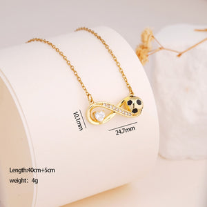 Heart Infinity Football Pendant Necklace