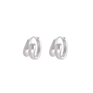 Dainty Interlock Overlap Huggie Hoop Earrings