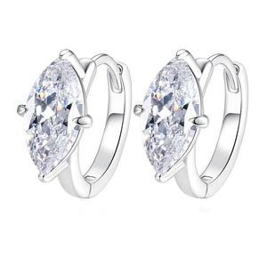 Sparkling Marquise Moissanite Hoop Earrings
