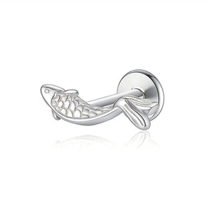Tiny Textured Koi Fish Cartilage Stud Earrings