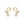 Princess CZ Pearl Curved Loop Stud Earrings
