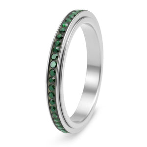 Dainty Eternity CZ Anxiety Fidget Spinner Ring