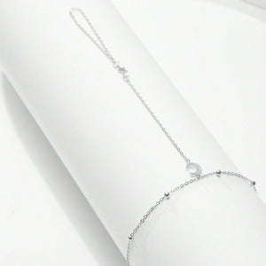 Dainty Moon Star Station Chain Ring Bracelet