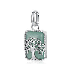 Green Aventurine Tree of Life Charm Necklace