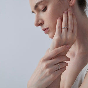 Moissanite Infinity Couple Wedding Band Ring