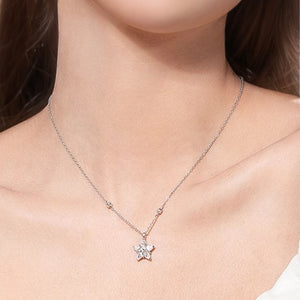 Celestial Star CZ Wrap Wire Pendant Necklace