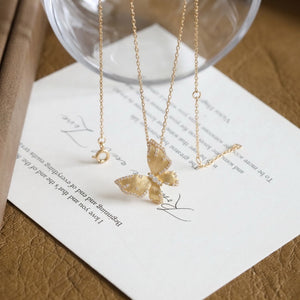 Textured Butterfly Pave CZ Pendant Necklace