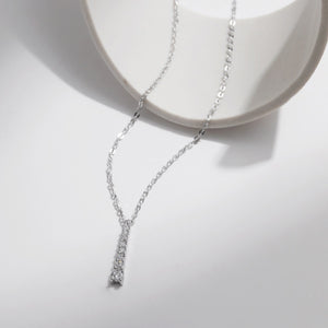 Moissanite Graduated Bar Pendant Necklace