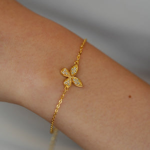 Minimalist Moissanite Butterfly Chain Bracelet