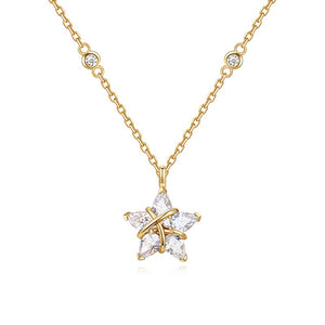 Celestial Star CZ Wrap Wire Pendant Necklace