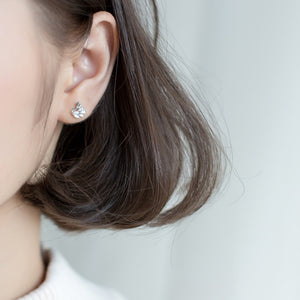 Dainty Little Swan Marquise CZ Stud Earrings