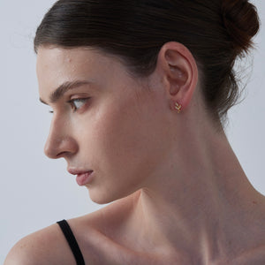 Tiny Small Olive Leaf Cartilage Stud Earrings